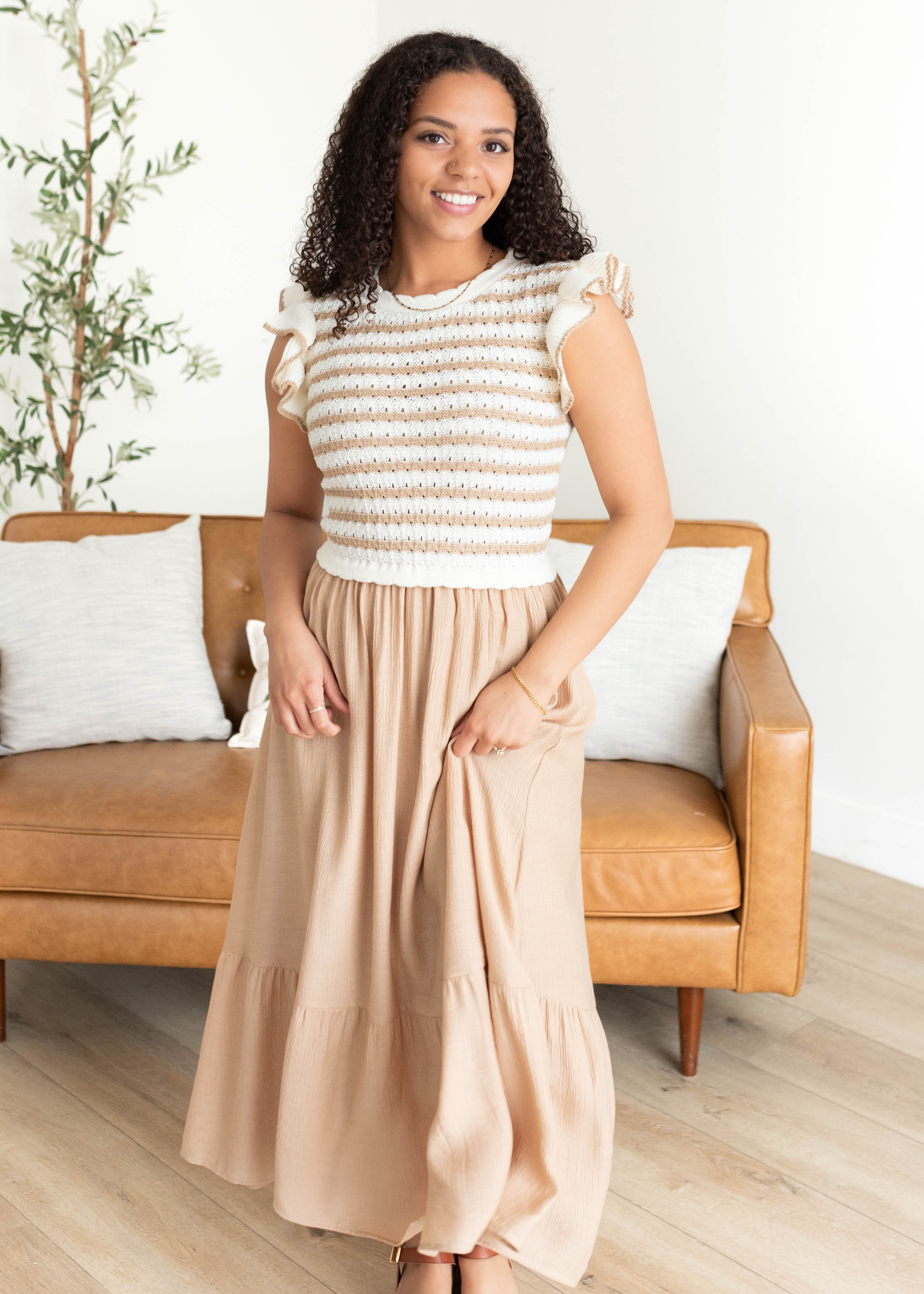 Alexis Khaki Crochet Knit Top Dress Mine Lena Layne Alexis Khaki Crochet Knit Top Dress Mine Lena Layne