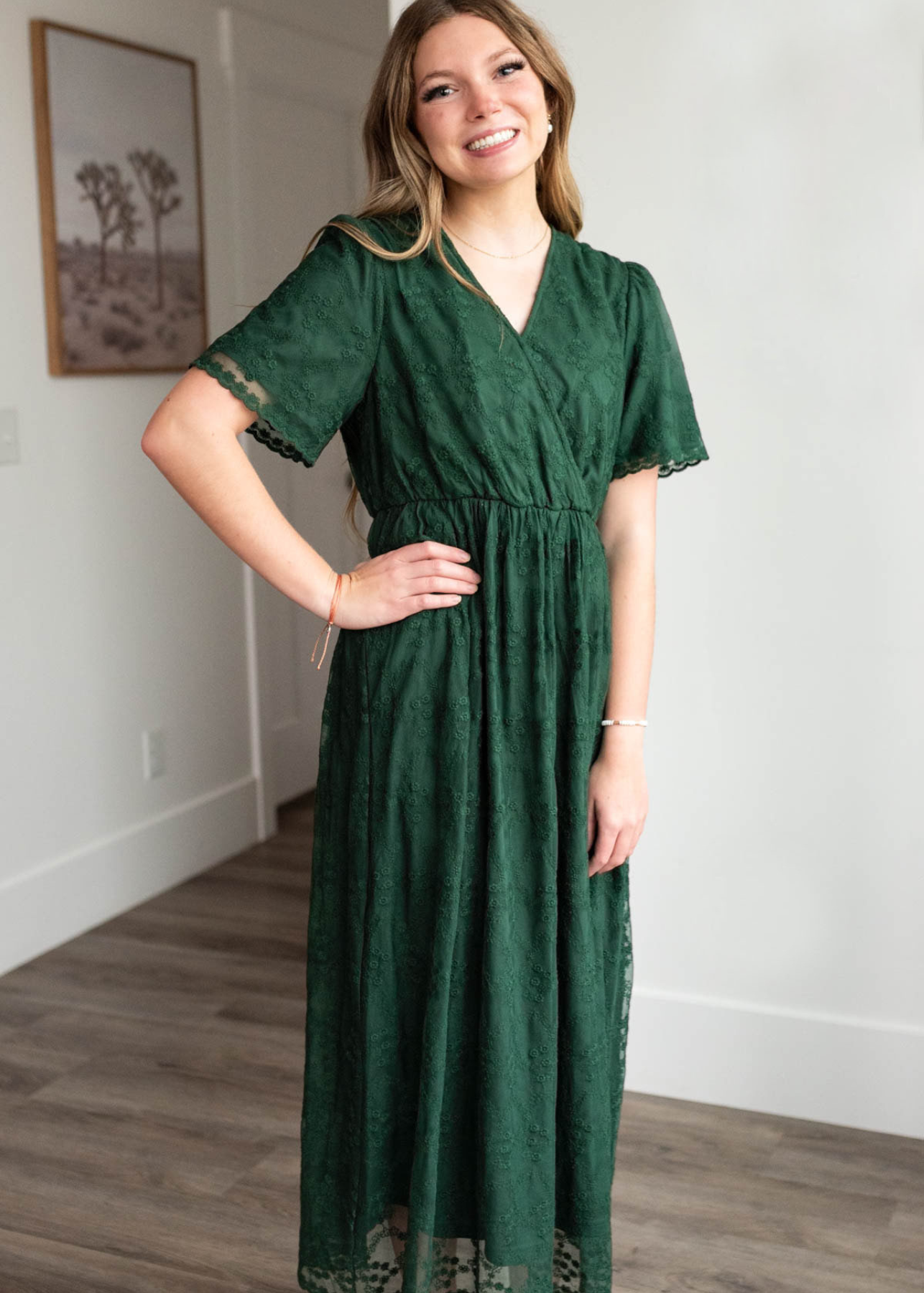 Juliet Hunter Green Lace Floral Dress Tea N Rose – Lena Layne