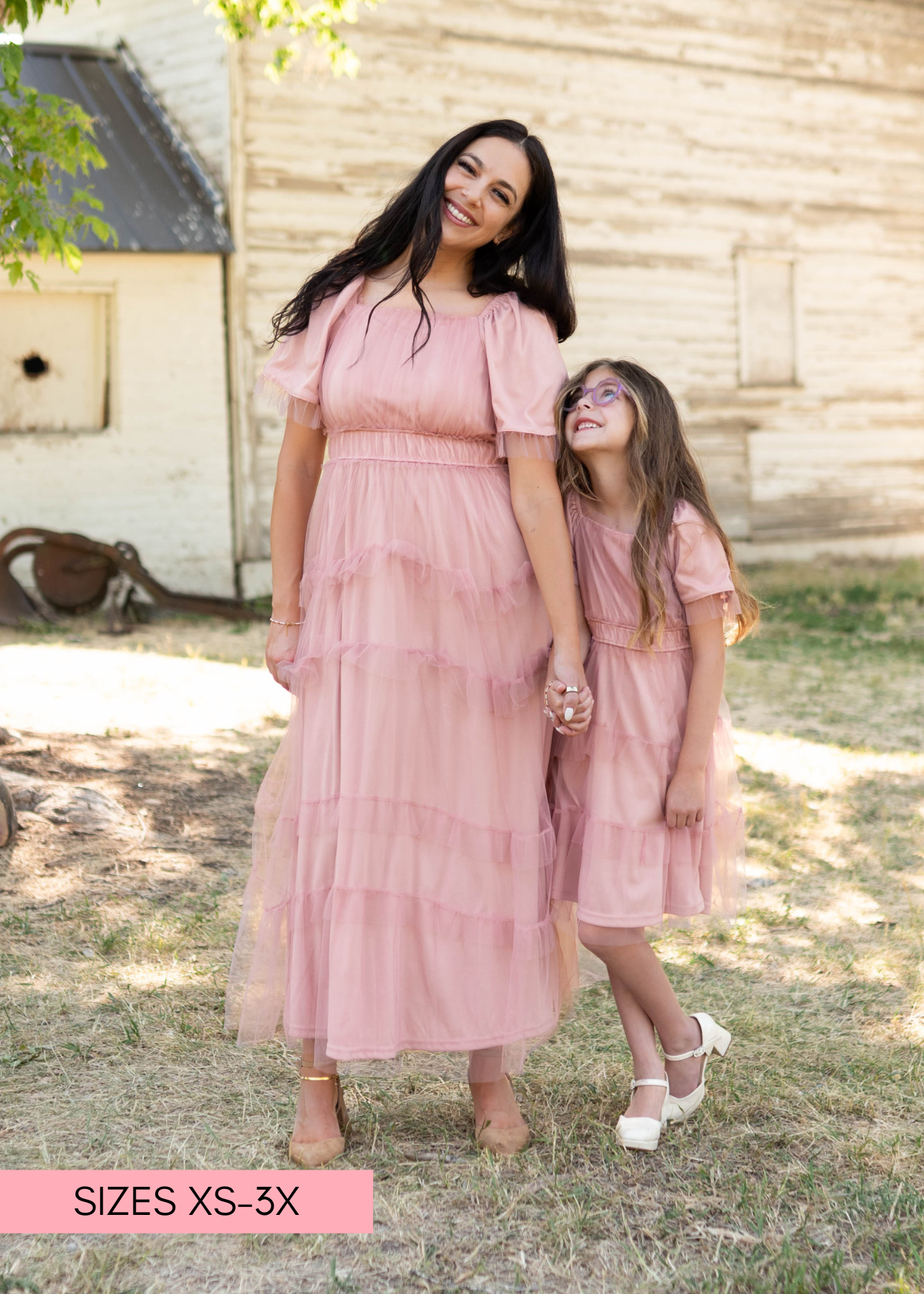 Kamryn Pink Mesh Tiered Dress