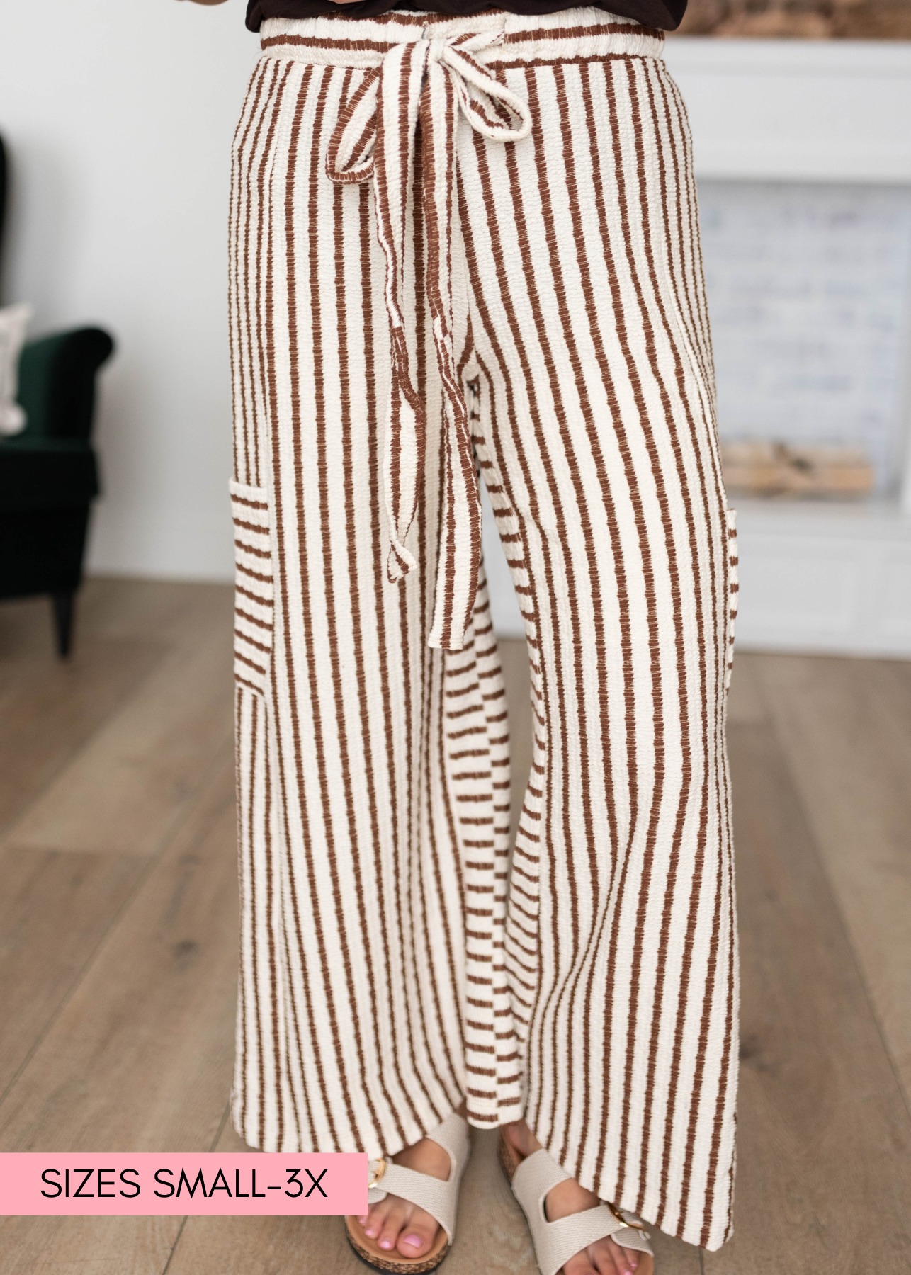 Keira Cream Striped Pants - Classic Striped Pants | Lena Layne