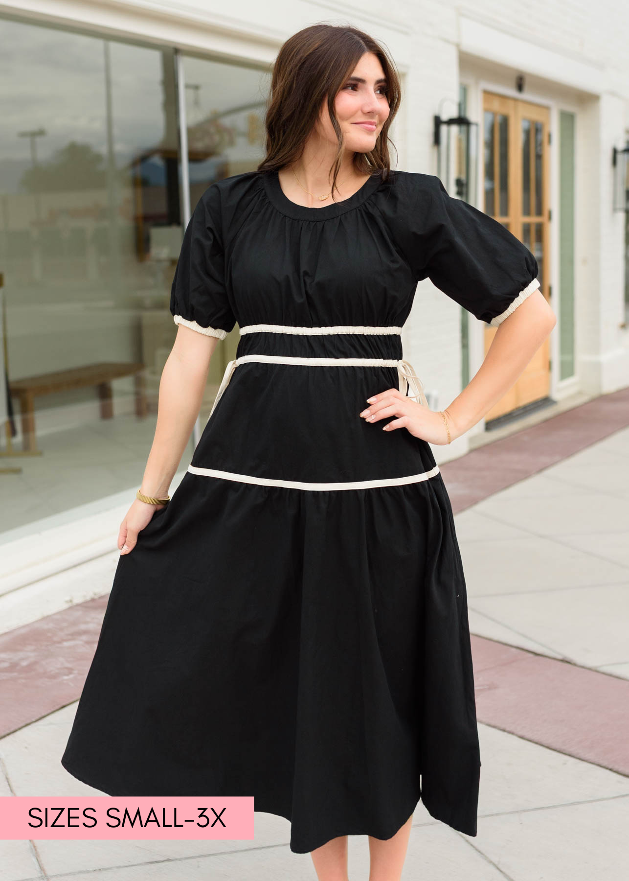 Maddie Black Tie Maxi Dress Polagram – Lena Layne