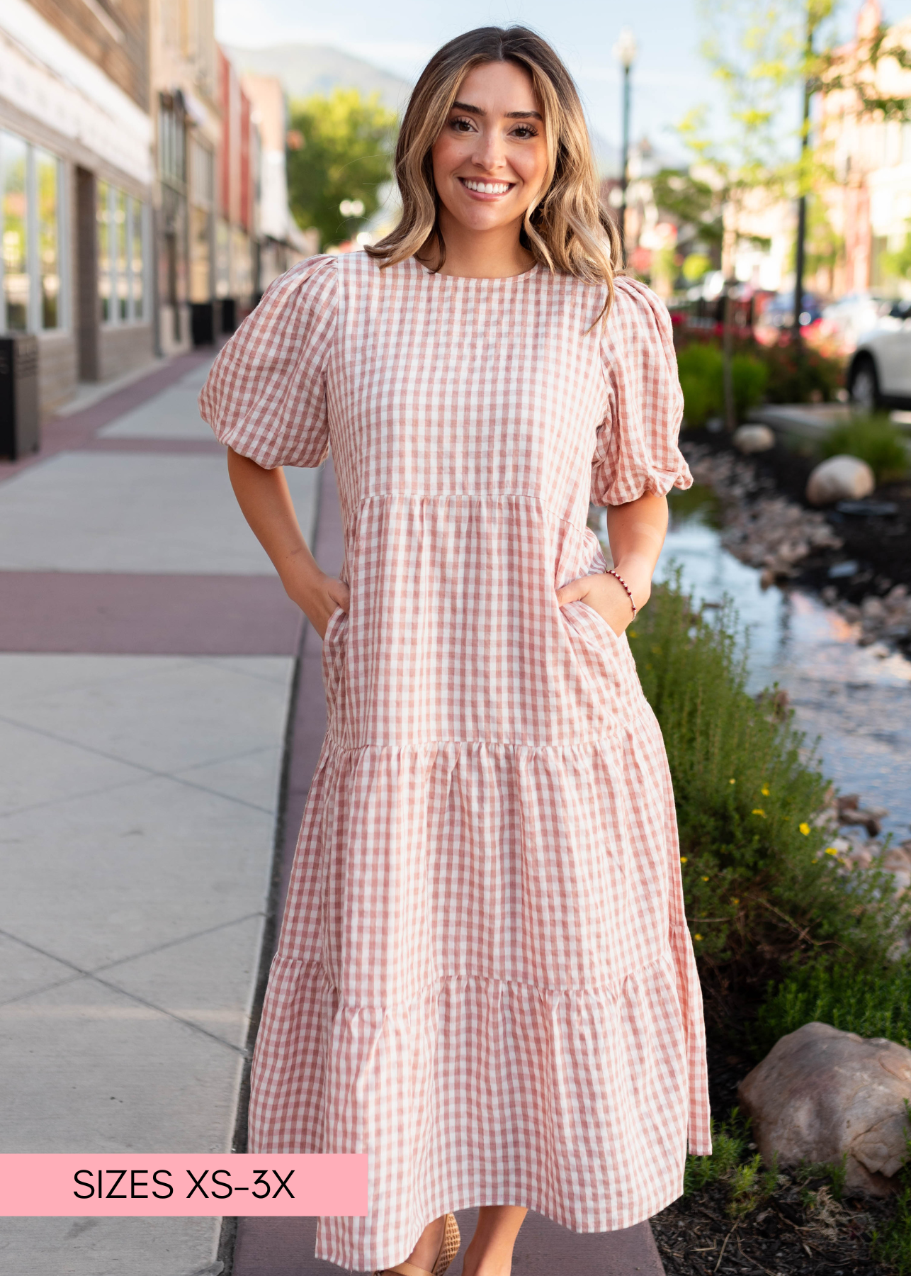 ワンピース Uhr Checkered Tiered Dress 5-6Y Mariah Pink Gingham Tiered Dress — Lena & Lou Exclusive | Lena Layne