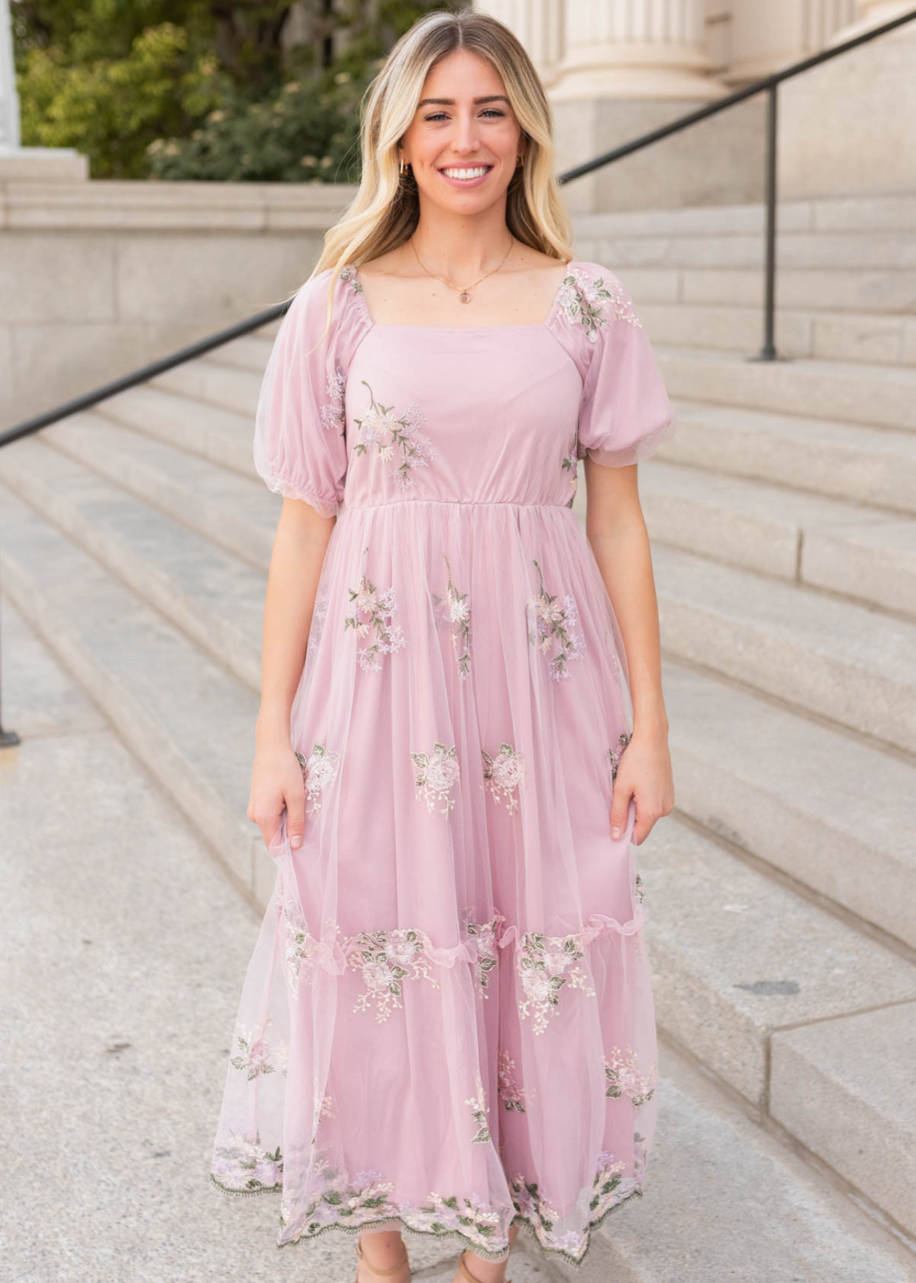 Rosa Dusty Pink Embroidered Dress Cloud Ten Lena Layne Rosa Dusty Pink Embroidered Dress Cloud Ten Lena Layne