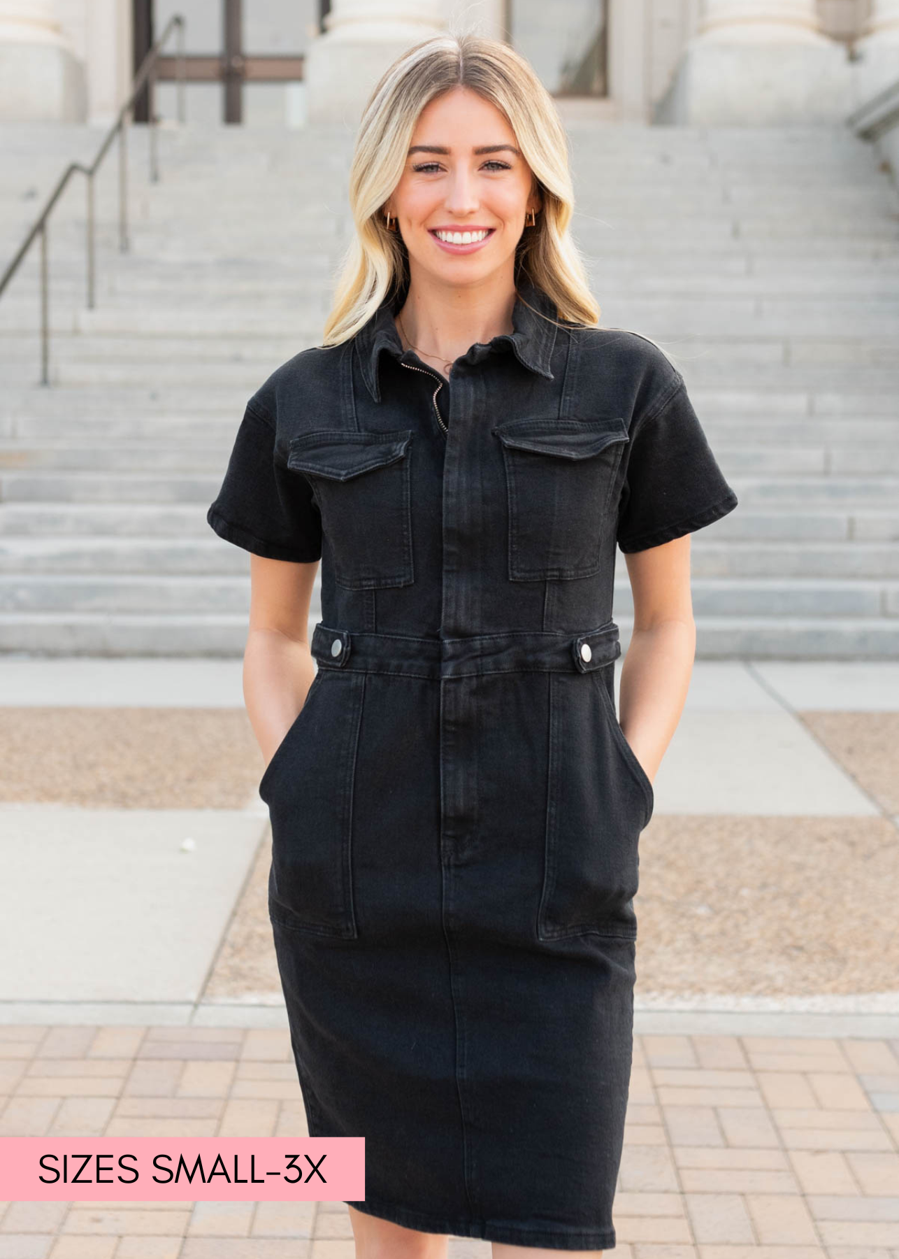 Dalma Ls Zip Knit Dress Black main image 1