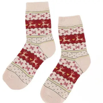 Amari Pink Snowflake Socks