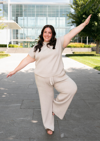 Selene Taupe Ribbed Bottoms
