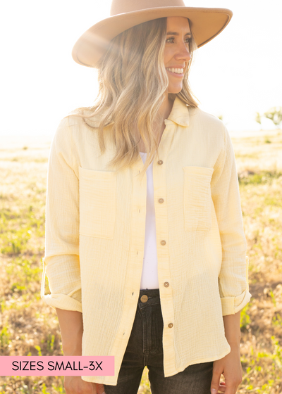 Button up yellow top