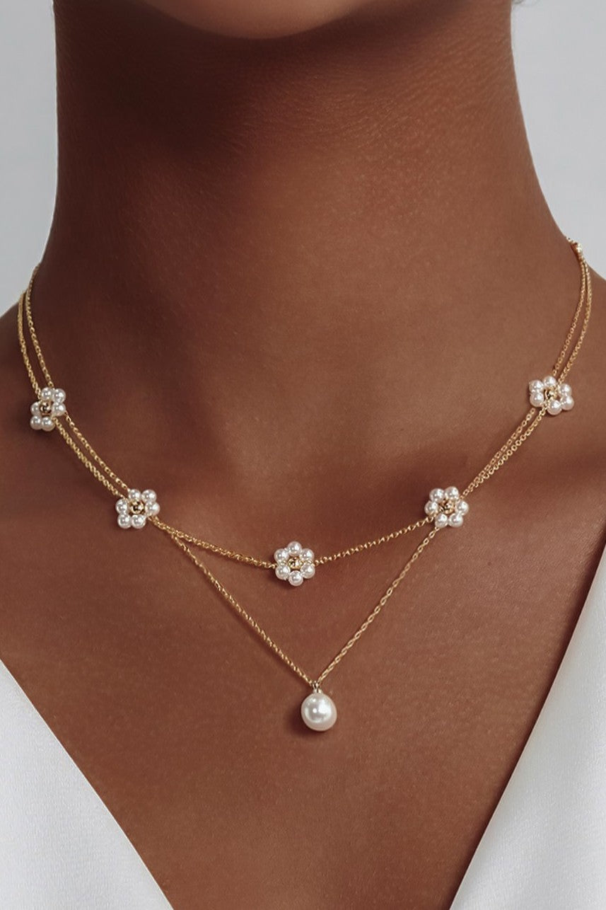 Celeste 18K Pearl Flower Necklace