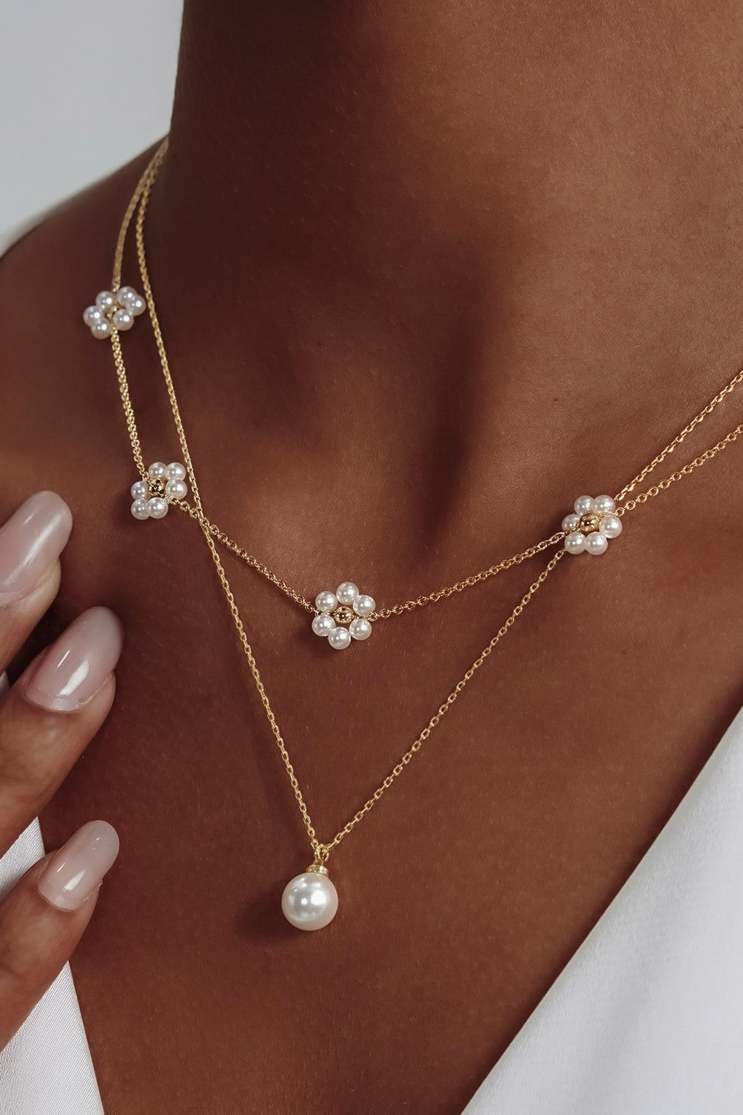 Celeste 18K Pearl Flower Necklace