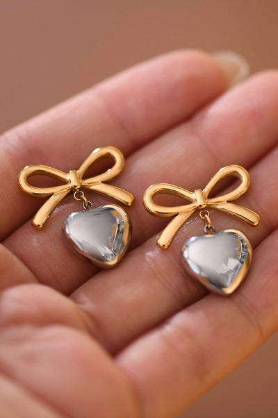 Piper 18K Heart Drop Earrings