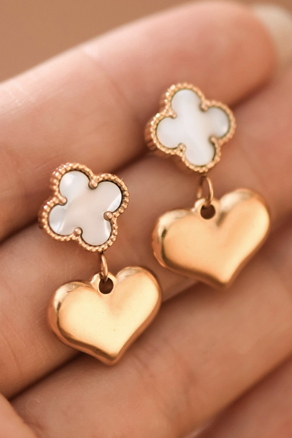 Khloe 18K Clover Drop Earrings