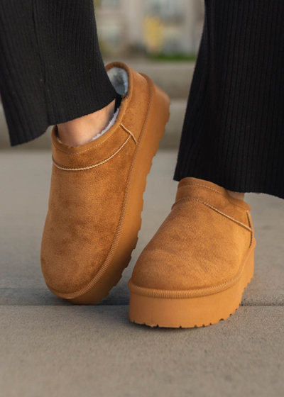 Tan slippers