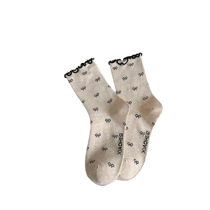 Micah Black Bow Socks