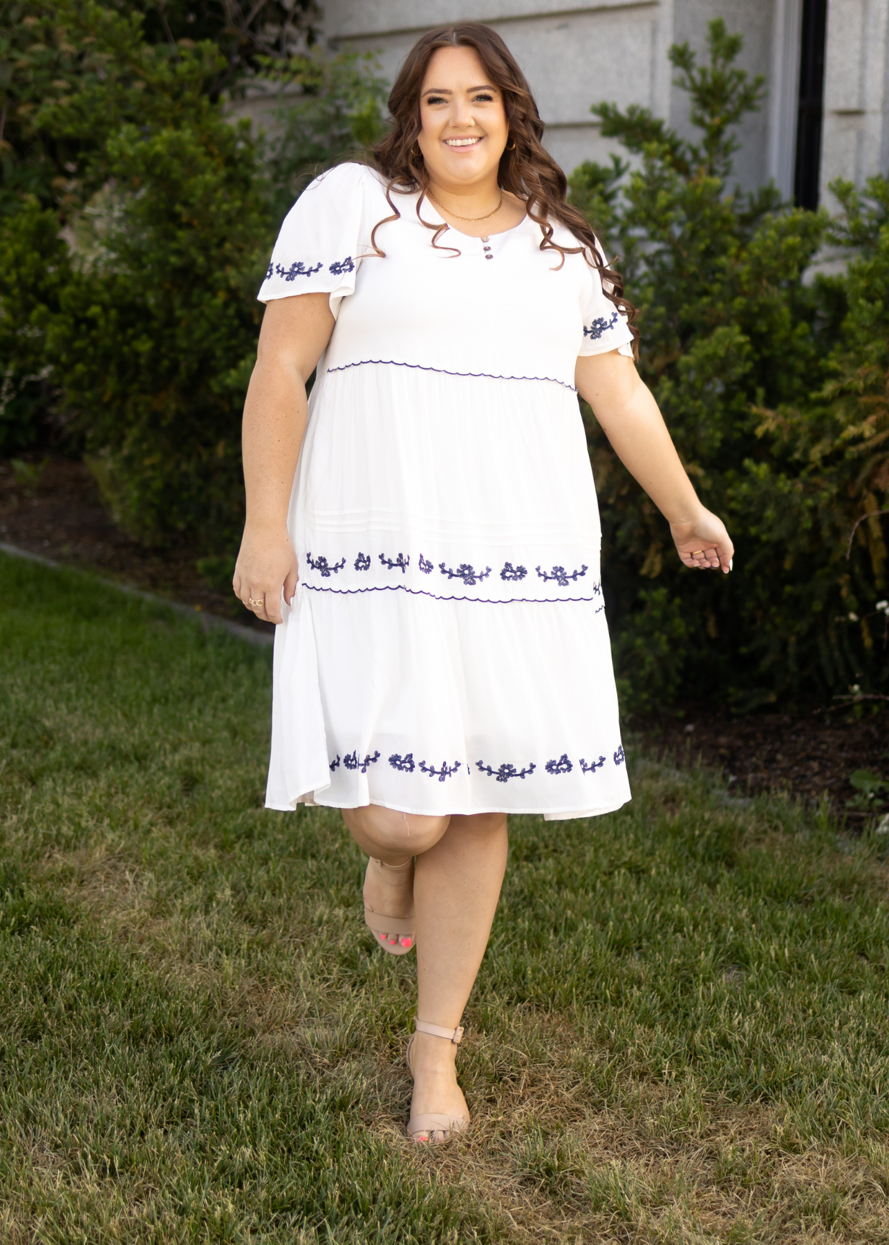 Plus size white dress