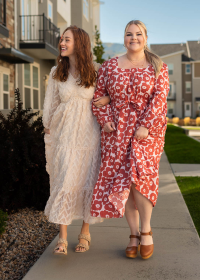 Aubrey Brick Floral Dress