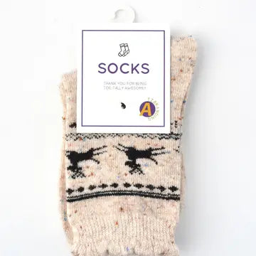 Rory Beige Deer Socks