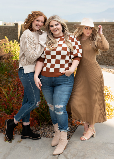 Darlynn Latte Pleated Dress