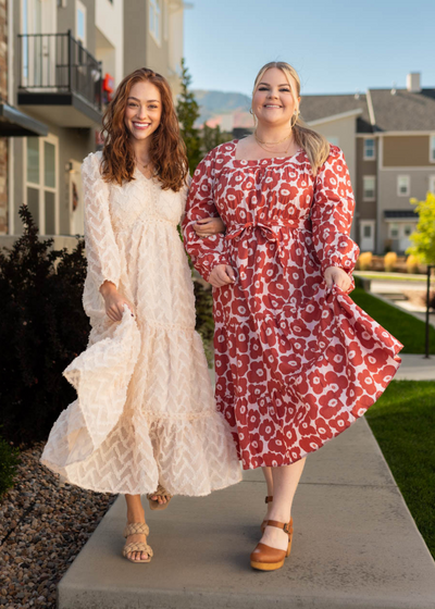 Aubrey Brick Floral Dress