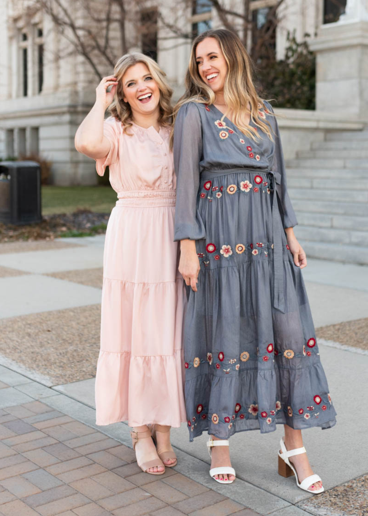 Savanna Charcoal Floral Wrap Dress