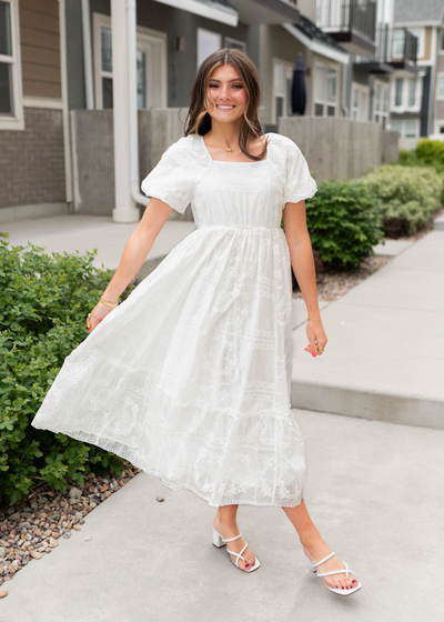 White embroidered dress