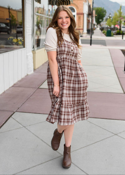 Abigail Plaid Overall Dress