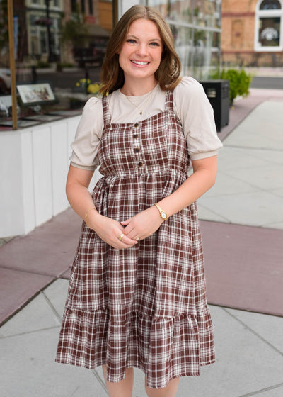 Abigail Plaid Overall Dress