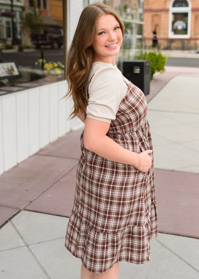 Abigail Plaid Overall Dress