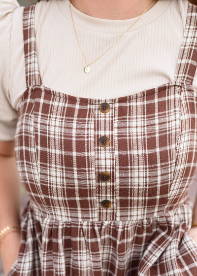 Abigail Plaid Overall Dress