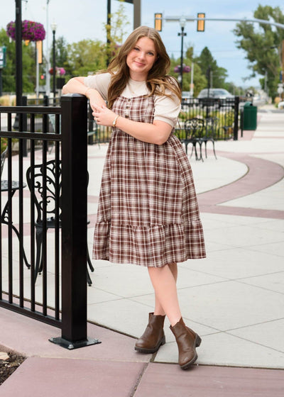 Abigail Plaid Overall Dress