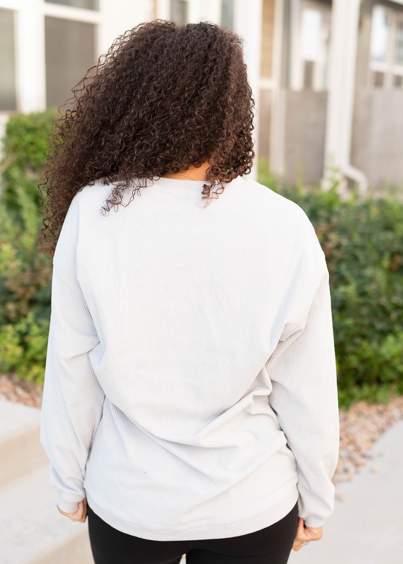 Adalynn Grey Pumpkin Corduroy Pullover