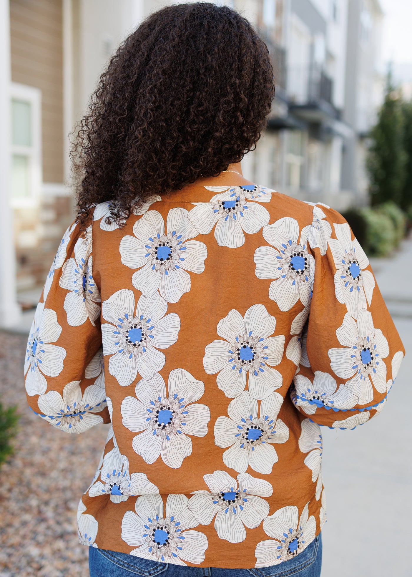Agnes Cinnamon Floral Top