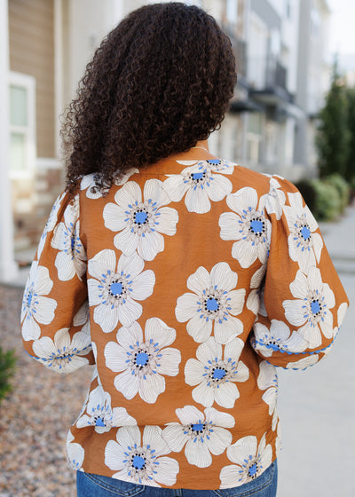 Agnes Cinnamon Floral Top