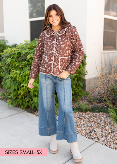 Brown floral jacket