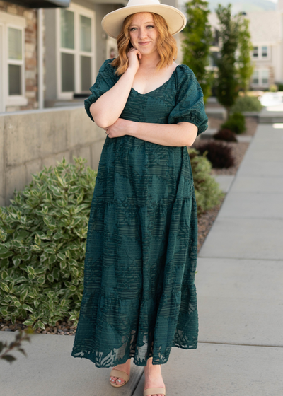 Short sleeve emerald dress
