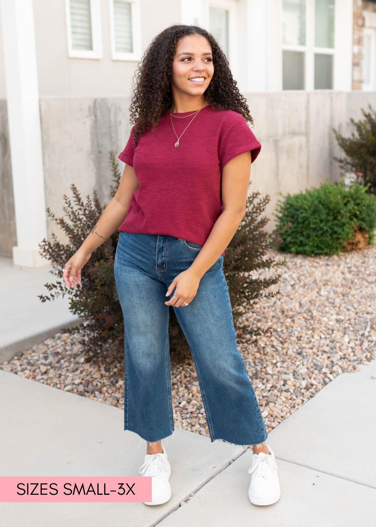 Burgundy top
