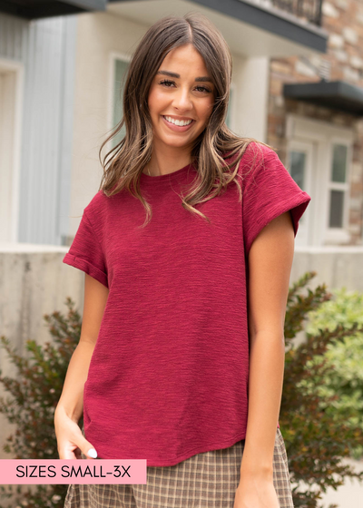 Burgundy top