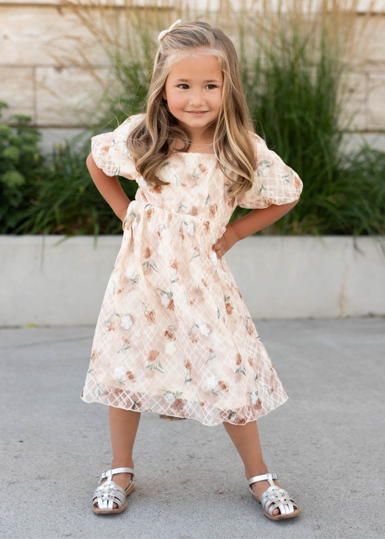 Lena & Lou floral lace little girls dress sold at Lena Layne