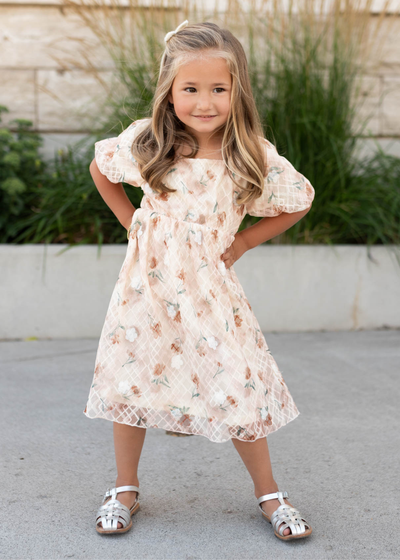 Lena & Lou floral lace little girls dress sold at Lena Layne