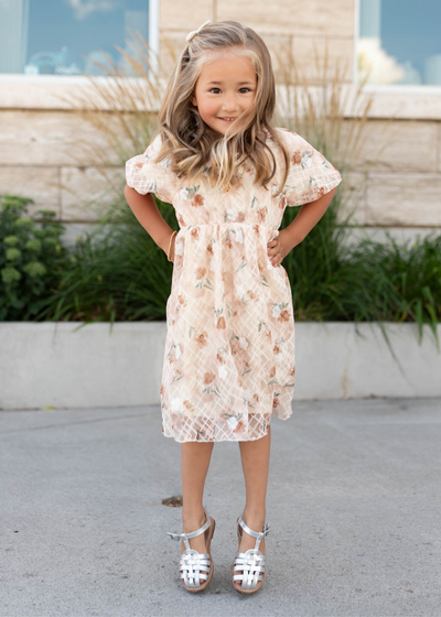 Lena & Lou exclusive floral lace little girls dress