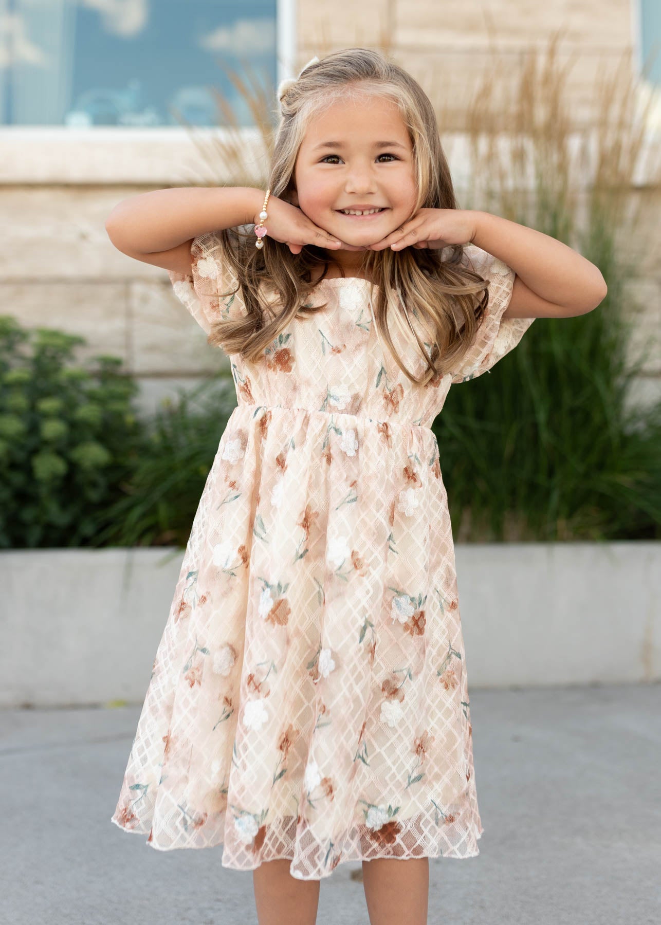 Alina Floral Lace Little Girls Dress
