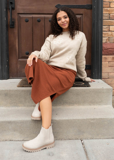 Amara Taupe Floral Sweater