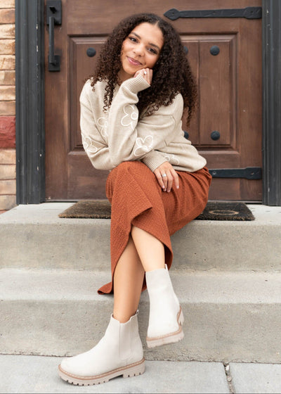 Amara Taupe Floral Sweater