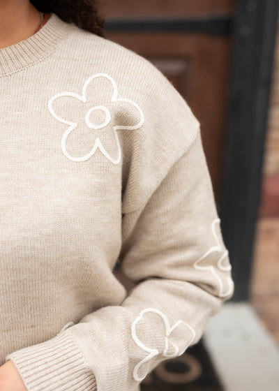 Amara Taupe Floral Sweater