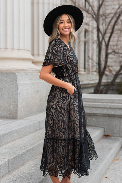 Side view of a black dress