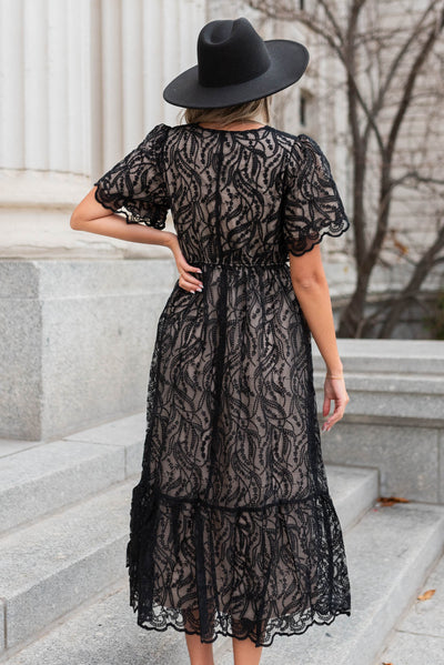 Back view of a black dress
