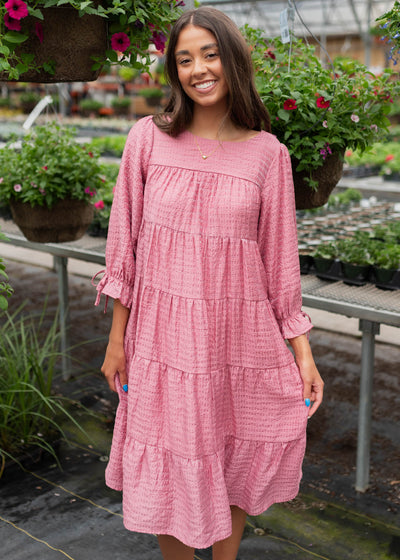 Long sleeve pink long sleeve dress