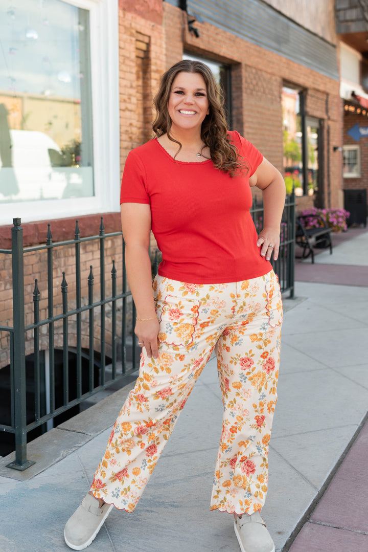 Amira Cream Floral Pants
