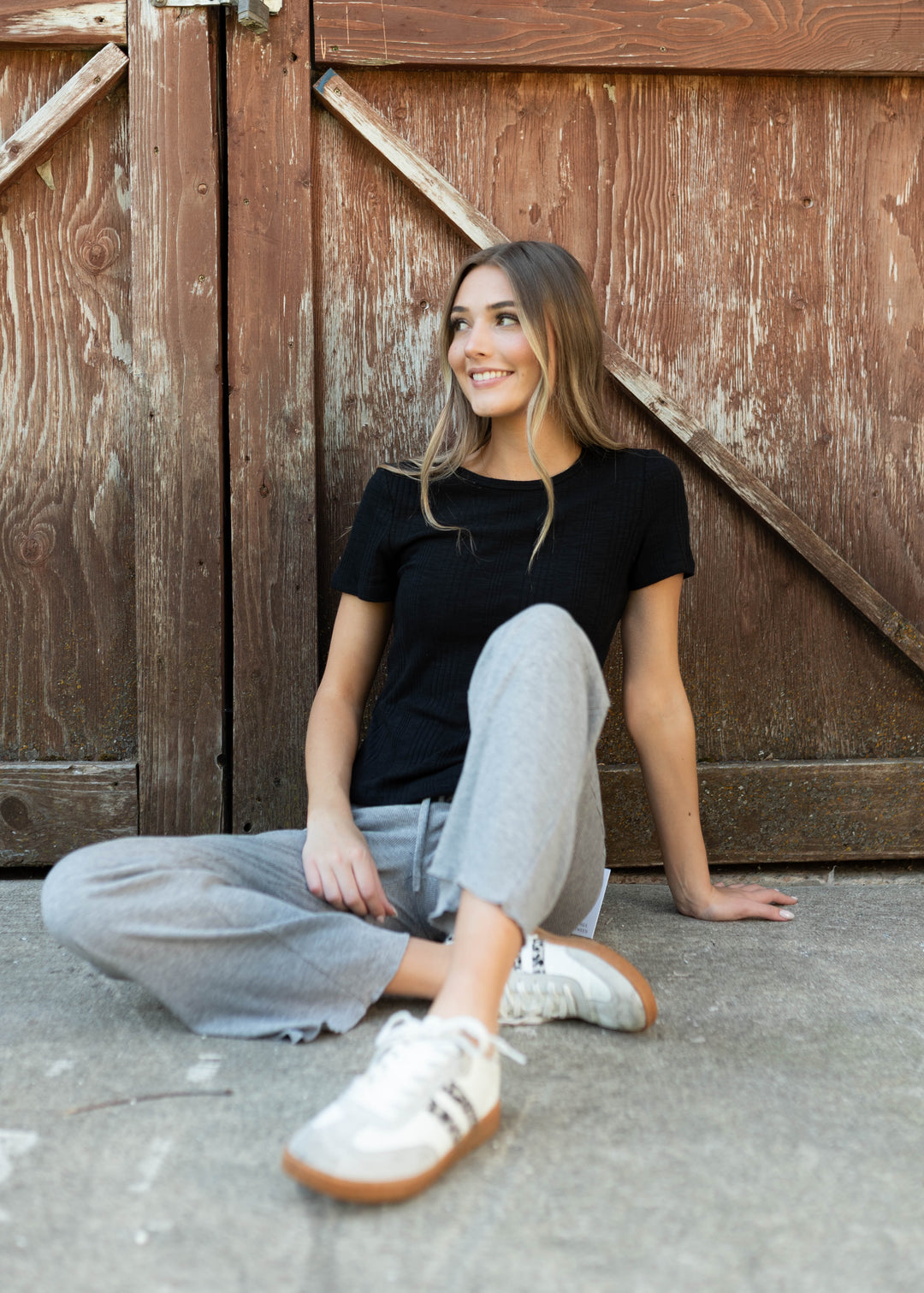Anabella Black Ribbed Top | Lena Layne