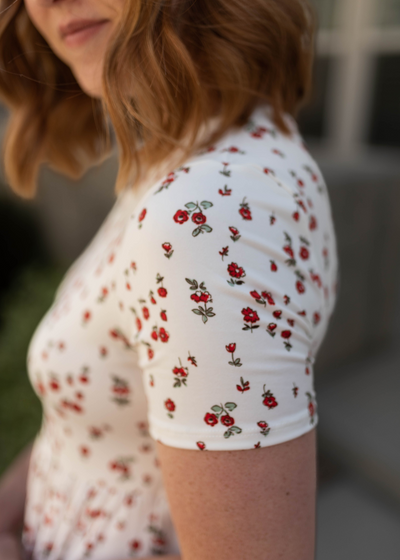 Sleeve of a white dress