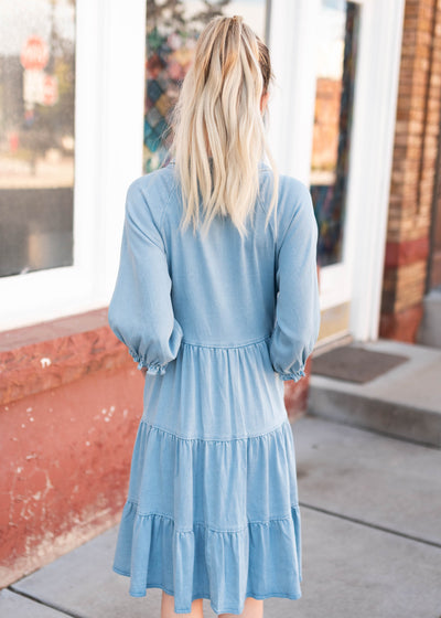 Anna Chambray Tiered Dress